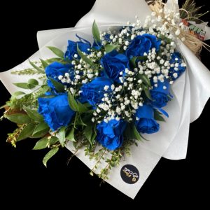 Bouquet 12 rosas importadas azul